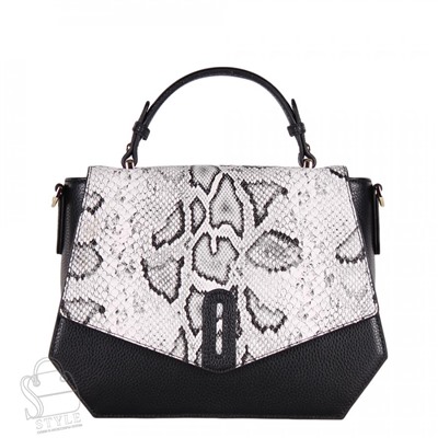 Сумка женская кожаная 56-96493G white-black Vitelli Grassi/30(дефект)