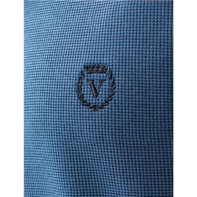 Лонгслив из фактурного трикотажа с плетеным воротником поло с застежкой на пуговицы