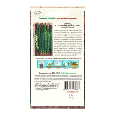 Семена Огурец  "Изумрудный поток ",набор 5 шт