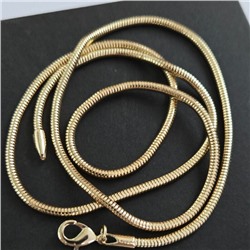 Цепочка на шею ювелирная бижутерия Итальянское золото (покрытие желтое 14к) , плетение снейк круглый, арт.213.293