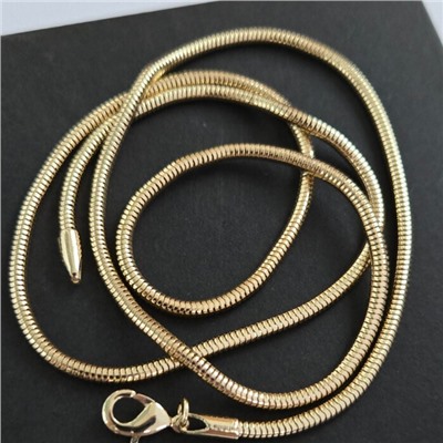 Цепочка на шею ювелирная бижутерия Итальянское золото (покрытие желтое 14к) , плетение снейк круглый, арт.213.293