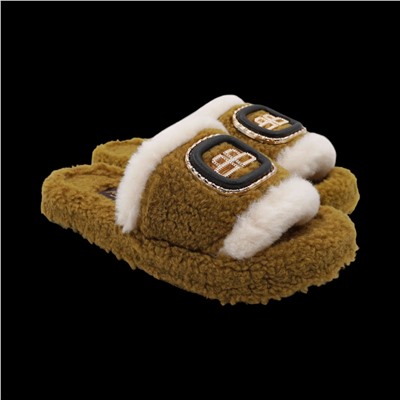 Тапочки меховые ZH003-5 зеленые