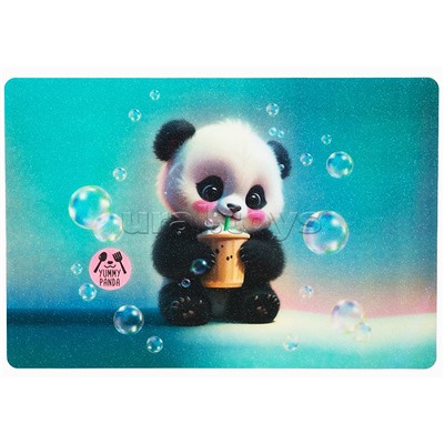 Накладка на стол "Yummy Panda" 43x29 см, пластиковая 500 мкм, матовая полупрозрачная,