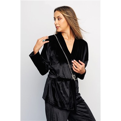 Кардиган 393BLK кимоно с поясом на запах НАТАЛИ, 1054510