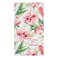 Полотенце Этель «Пион», 40×73 см, 100% хлопок, саржа 190 г/м²