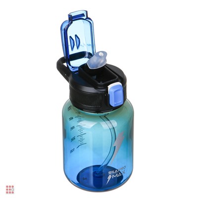 SILAPRO Бутылка для воды, 16х9см, 630мл, синий, PC, PP, ABS, силикон
