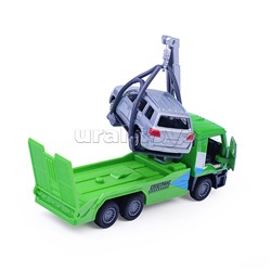 Машина металл KAMAZ Эвакуатор 12 см, (дв., подв. дет., инер.+машина 7,5 см,) в коробке