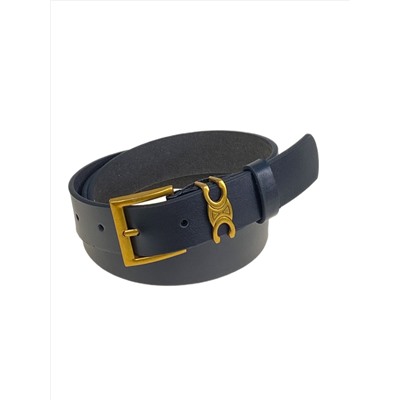 Ремень женский  из искусственной кожи, цвет черный