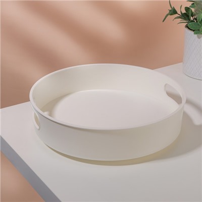 Органайзер для хранения, вращающийся, с ручками, 25,5 × 6,5 см, цвет белый