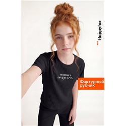 Летний костюм для девочки в рубчик-лапша Happyfox