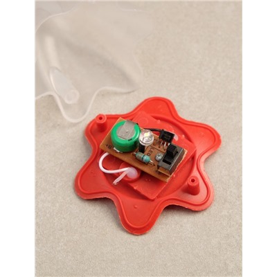 Садовый светильник «Цветок красный», уличный, на солнечной батарее, 6×29×6 см, 1 LED, свечение белое