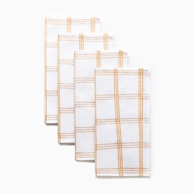 Набор салфеток декоративных «Этель» Yellow, 30×30 см, 4 шт., хлопок 100%