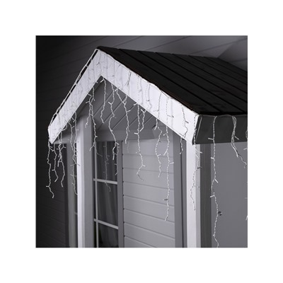 Гирлянда «Бахрома» 3×0.6 м, IP44, УМС, белая нить, 160 SMD-LED, свечение белое, 220 В