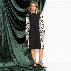 Платье комбинированное с шёлком, Знаменитость (стильная)