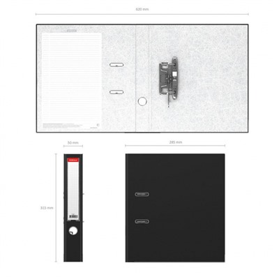 Папка-регистратор 50 мм "Бизнес" черный ламинир. с уголками, с карманом 203 ErichKrause