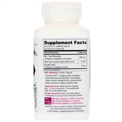 Biotivia, Bioforte, 98% транс-ресвератрола, 250 мг, 60 капсул