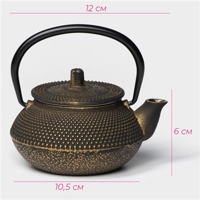 Чайник Доляна «Восточная ночь. Золото», 300 мл, с ситом, чугун, индукция, золотистый