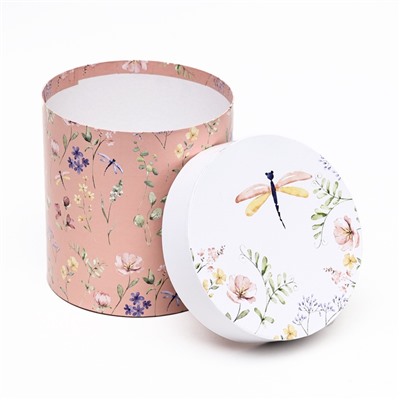 Набор круглых подарочных коробок 5 в 1 «Мини - цветы», 20×20 - 14×14 см