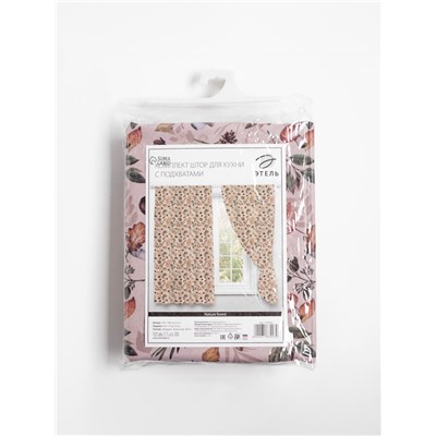 Шторы для кухни с подхватами Этель Nature forest, 145×180 см, комплект - 2 шт.