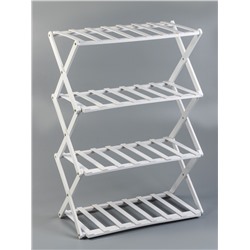 Подставка для цветов Greengo, 4 полки, 50 × 25 × 68 см, напольная, бамбук, белая