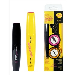 Jigott Набор для макияжа глаз: водостойкая подводка, тушь для объема ресниц / Cat`s Eye Mascara & Eyeliner Set, глубокий черный, 12 г + 9 г 25373