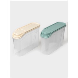 Ёмкость для сыпучих продуктов, 1,5 л, пластик, прозрачная, крышка МИКС