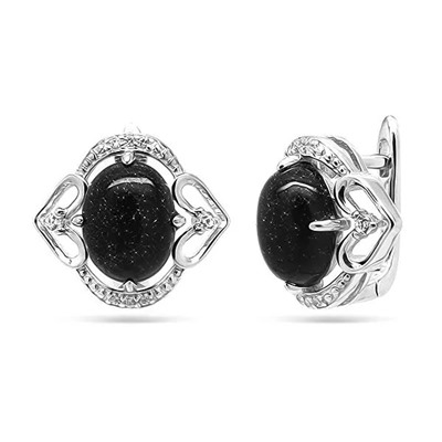 Серьги из серебра авантюрин, МЦВ227