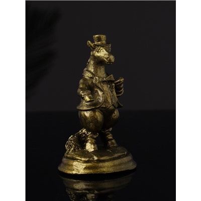 Фигурка гипс «Конь на пьедестале», 9.5 см, латунь