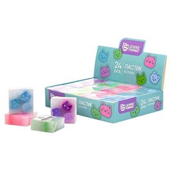 Ластик "КОТИКИ" 34х34х14 мм ПВХ ассорти 259328 ЛСТ-КТД SchoolФормат