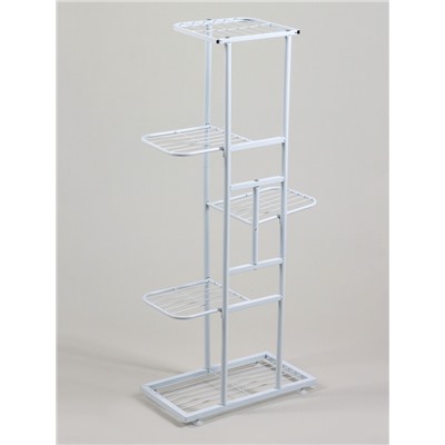 Подставка для цветов Greengo, 5 полок, 44×22×95 см, напольная, металл, белая