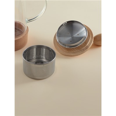 Заварочный чайник френч-пресс SL Home «Риальто», 600 мл, на подставке, стекло, прозрачный