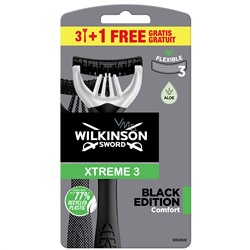 Станок для бритья одноразовый Schick (Wilkinson Sword) Xtreme-3 Black Edition (4шт.)