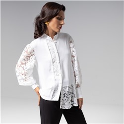 Рубашка комбинированная с кружевом, Кружевной повод