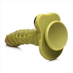 Фантазийный фаллоимитатор Swamp Monster Green Scaly Silicone Dildo - 23,9 см.