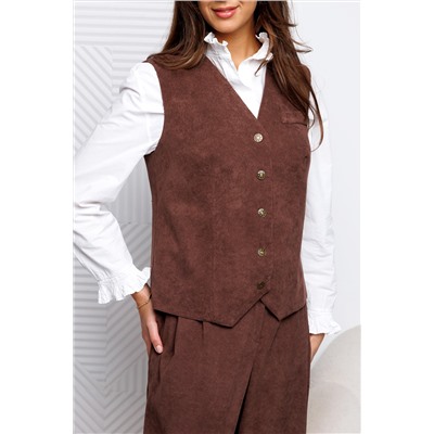 Костюм брючный вельветовый с жилеткой 399MOC