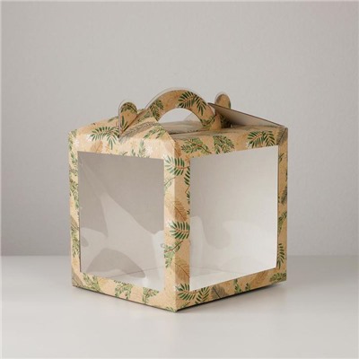 Коробка кондитерская новогодняя с окном, сундук, «Сказка» 20×20×20 см