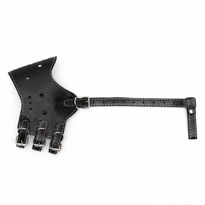 Намордник из прессованной кожи регулируемый, 4 (длина по носу 8.8 см, обхват морды 29-35 см), чёрный