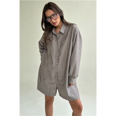 Комбинезон  MIX091/04/Кофе, белый