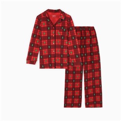 Пижама новогодняя женская (рубашка, брюки) KAFTAN Red mood, размер 40-42, красная