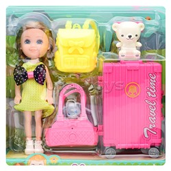 Кукла с аксессуарами, на листе