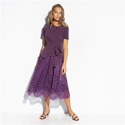 Костюм с юбкой нарядный, Больше чем стиль (2 в 1, фиолетовый)