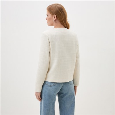 Жакет женский твидовый MIST, размер 44, молочный