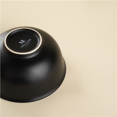 Салатники SL Home «Дарк», 750 мл, d=15 см, набор 2 шт., фарфор, чёрные