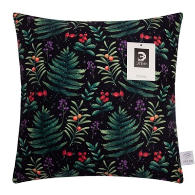 Наволочка декоративная «Этель. Папоротник» 40×40 см, велюр