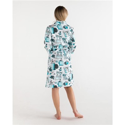 Халат женский Этель «Mint mood» рукав 3/4, размер 42-44, вафля 200 г/м², 100% хлопок