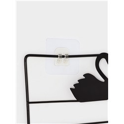 Полка 3-х ярусная, 6 крючков, 47×30×14 см, чёрная