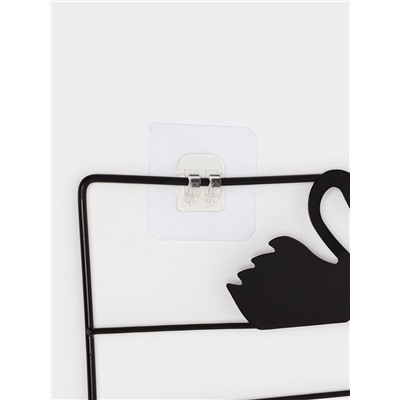 Полка 3-х ярусная, 6 крючков, 47×30×14 см, чёрная