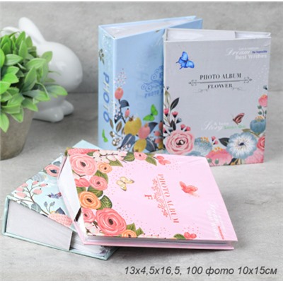 Фотоальбом 100 фото 10х15 Цветы / 9356 /уп 96/