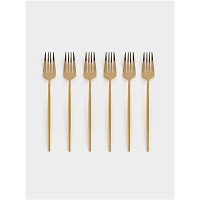 Набор вилок столовых Magistro «Блинк», длина 21.5 см, 6 шт., нержавеющая сталь, золотистый