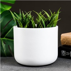 Кашпо для цветов «Ноа бочонок», 1.25 л, d=14 см, h=12 см, белое